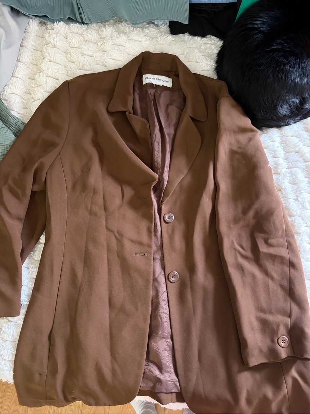 Rena Rowan Chocolate Brown Single-Breasted Blazer